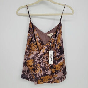 Nwt L'AGENCE Chiara Twist Tank hold brown Top size Xsmall